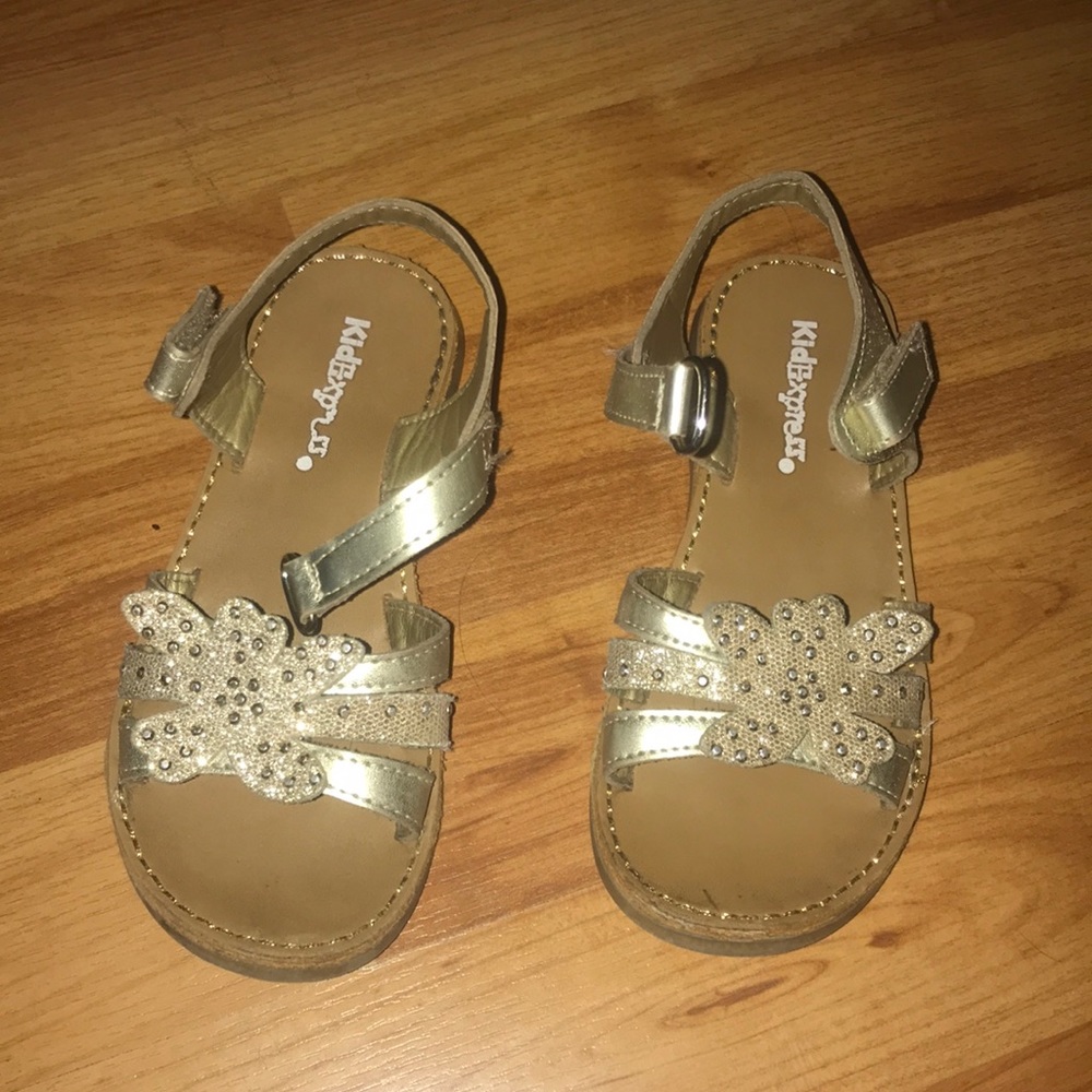 Little girls gold shoes